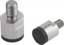 Ball lock pins – Magnets with threaded stud (cylindrical magnets) made of NdFeB, adhesive surface rubber-coated